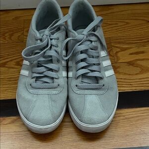 Adidas Casual Grey Suede Sneakers with White Stripes (women’s)
